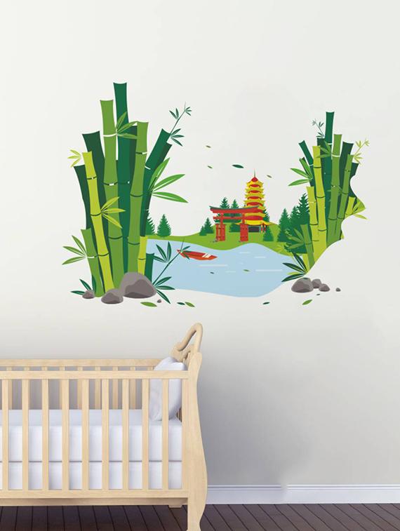 Rawpockets Wall Decals ' Beautiful Natural Scene ' Wall stickers (PVC Vinyl) Multicolour - 15733937 - Zoom Image - 3