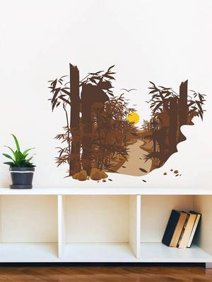 Rawpockets Wall Decals ' Beautiful Sunset Natural Scene ' Wall stickers (PVC Vinyl) Multicolour - 15733938 - Standard Image - 3
