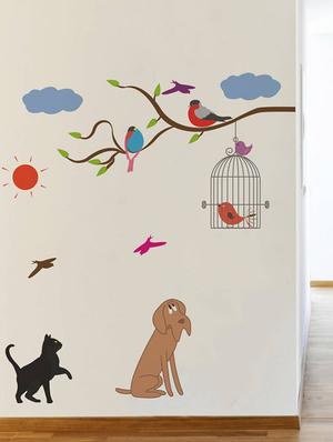 Rawpockets Wall Decals ' Birds and Animals ' Wall stickers (PVC Vinyl) Multicolour - 15733939 - Standard Image - 3