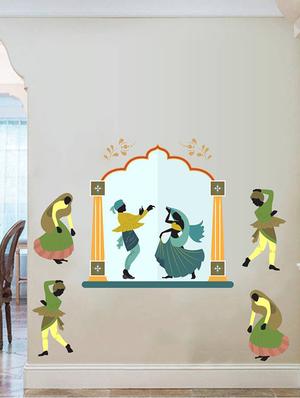Rawpockets Wall Decals ' Indian Ethnical Group Dance ' Wall stickers (PVC Vinyl) Multicolour - 15733940 - Standard Image - 3