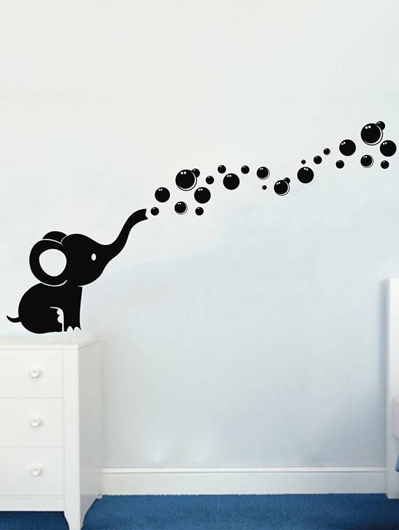 Rawpockets Wall Decals ' Baby Elephant - Kid's Room ' Wall stickers (PVC Vinyl) Multicolour - 15734011 - Zoom Image - 3