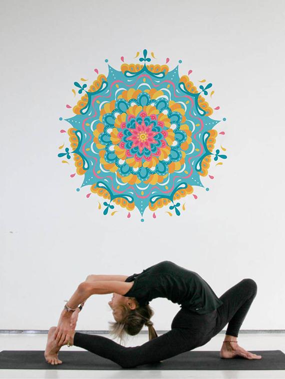 Rawpockets Wall Decals ' Mandala - Living Room ' Wall stickers (PVC Vinyl) Multicolour - 15734014 - Zoom Image - 3