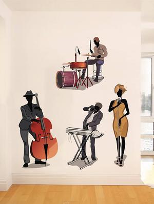 Rawpockets Wall Decals ' Club Music Band - Living Room ' Wall stickers (PVC Vinyl) Multicolour - 15734016 - Standard Image - 3