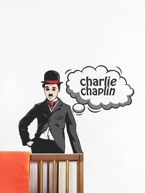 Rawpockets Wall Decals ' Charlie Chaplin ' Wall stickers (PVC Vinyl) Multicolour - 15734018 - Standard Image - 3