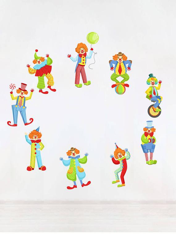 Rawpockets Wall Decals ' Circus Story with Joker ' Wall stickers (PVC Vinyl) Multicolour - 15734023 - Zoom Image - 3