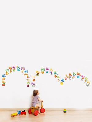 Rawpockets Wall Decals ' English Alphabets for Education - Kid's Room ' Wall stickers (PVC Vinyl) Multicolour - 15734025 - Standard Image - 3