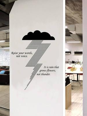 Rawpockets Wall Decals ' " Raise Your Words not Voice " Quote ' Wall stickers (PVC Vinyl) Multicolour - 15734026 - Standard Image - 3