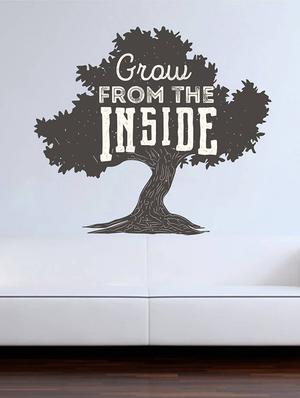 Rawpockets Wall Decals ' " Grow from Inside as Like Trees " Quote ' Wall stickers (PVC Vinyl) Multicolour - 15734028 - Standard Image - 3