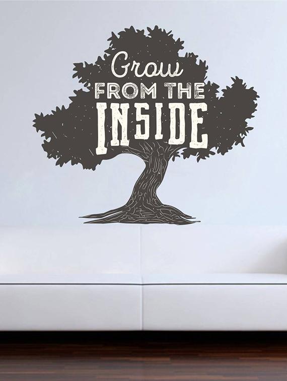 Rawpockets Wall Decals ' " Grow from Inside as Like Trees " Quote ' Wall stickers (PVC Vinyl) Multicolour - 15734028 - Zoom Image - 3