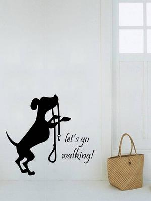 Rawpockets Wall Decals ' Let's go Walking Dog ' Wall stickers (PVC Vinyl) Multicolour - 15734030 - Standard Image - 3