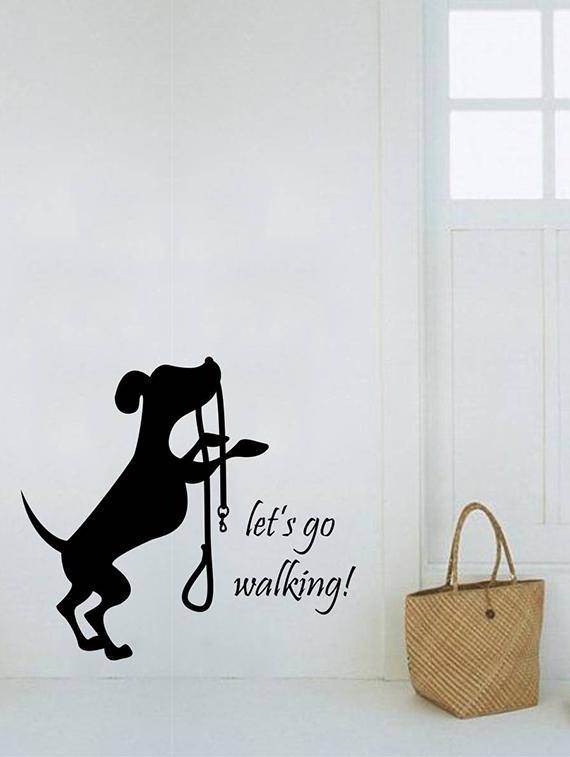 Rawpockets Wall Decals ' Let's go Walking Dog ' Wall stickers (PVC Vinyl) Multicolour - 15734030 - Zoom Image - 3