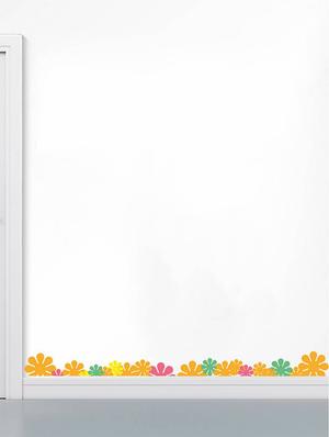 Rawpockets Wall Decals ' Flowers Border Decorative ' Wall stickers (PVC Vinyl) Multicolour - 15734031 - Standard Image - 3