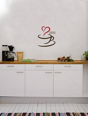 Rawpockets Wall Decals ' Coffee Love ' Wall stickers (PVC Vinyl) Multicolour - 15734037 - Standard Image - 3