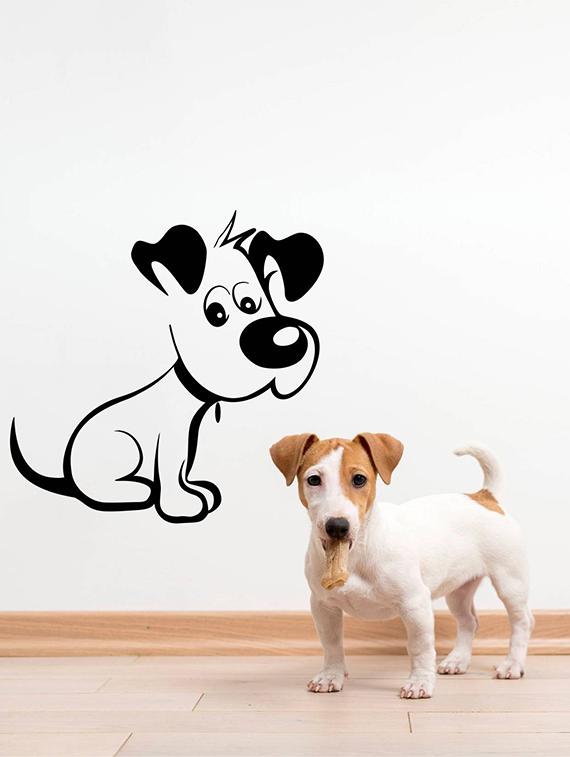 Rawpockets Wall Decals ' Cute Baby Dog ' Wall stickers (PVC Vinyl) Multicolour - 15734038 - Zoom Image - 3