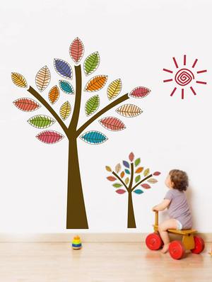 Rawpockets Wall Decals ' Tree Story Crayons ' Wall stickers (PVC Vinyl) Multicolour - 15734039 - Standard Image - 3