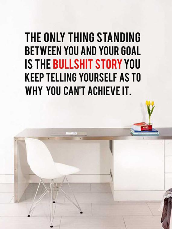 Rawpockets Wall Decals ' " The Bull Shit Story " Quote ' Wall stickers (PVC Vinyl) Multicolour - 15734040 - Zoom Image - 3