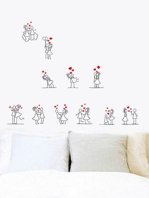 Rawpockets Wall Decals ' Beautiful Love Story ' Wall stickers (PVC Vinyl) Multicolour - 15734043 - Standard Image - 3