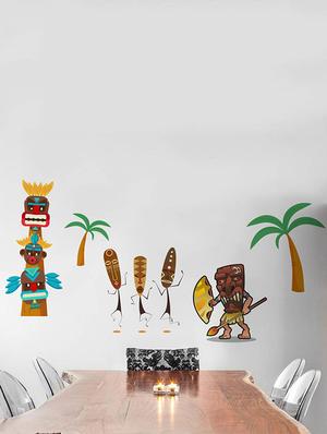 Rawpockets Wall Decals ' African Tribal Story ' Wall stickers (PVC Vinyl) Multicolour - 15734044 - Standard Image - 3