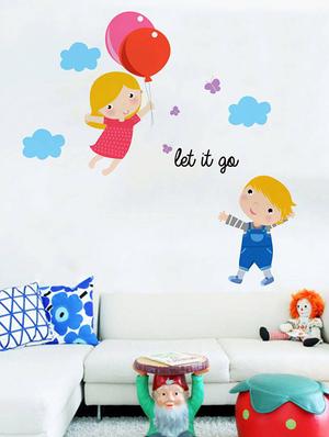 Rawpockets Wall Decals ' Let it go Cartoon - Kid's Room ' Wall stickers (PVC Vinyl) Multicolour - 15734046 - Standard Image - 3