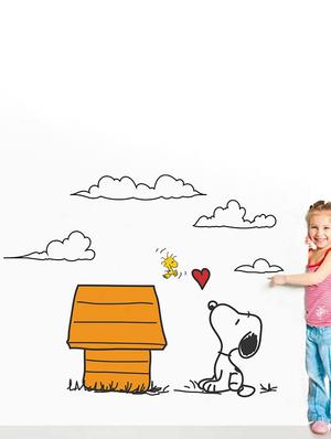Rawpockets Wall Decals ' Snoopy Dog Love - Kid's Room ' Wall stickers (PVC Vinyl) Multicolour - 15734047 - Standard Image - 3