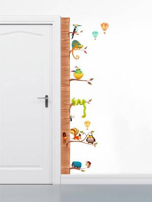 Rawpockets Wall Decals ' Border Decorative Tree with Animals ' Wall stickers (PVC Vinyl) Multicolour - 15734049 - Standard Image - 3