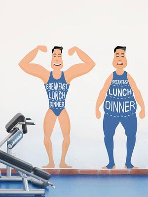 Rawpockets Wall Decals ' Breakfast Lunch Dinner - Health Quote ' Wall stickers (PVC Vinyl) Multicolour - 15734052 - Standard Image - 3