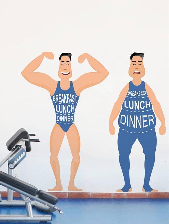 Rawpockets Wall Decals ' Breakfast Lunch Dinner - Health Quote ' Wall stickers (PVC Vinyl) Multicolour - 15734052 - Zoom Image - 3