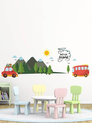 Rawpockets Wall Decals ' Let's go Travel and Nature ' Wall stickers (PVC Vinyl) Multicolour - 15734053 - Standard Image - 3