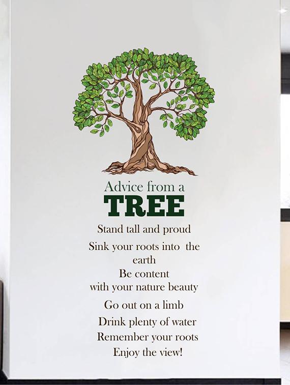 Rawpockets Wall Decals ' Advice from Tree - Living Room ' Wall stickers (PVC Vinyl) Multicolour - 15734059 - Zoom Image - 3