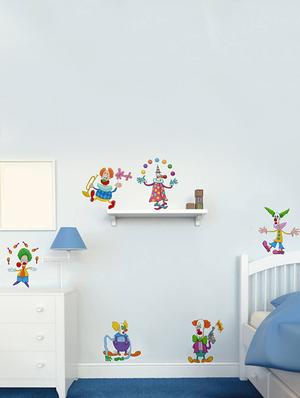 Rawpockets Wall Decals ' Joker and Circus Story - Kid's Room ' Wall stickers (PVC Vinyl) Multicolour - 15734061 - Standard Image - 3