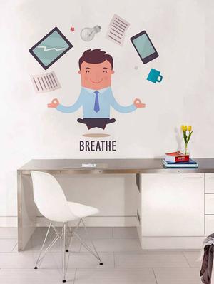 Rawpockets Wall Decals ' Breathe Infograph - Office ' Wall stickers (PVC Vinyl) Multicolour - 15734066 - Standard Image - 3