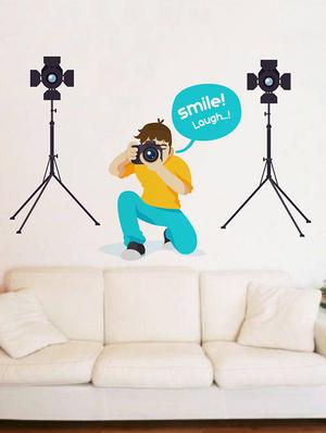 Rawpockets Wall Decals ' Smile and Laugh Creative ' Wall stickers (PVC Vinyl) Multicolour - 15734067 - Standard Image - 3