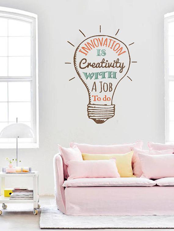 Rawpockets Wall Decals ' Quote on Innovation ' Wall stickers (PVC Vinyl) Multicolour - 15734068 - Zoom Image - 3