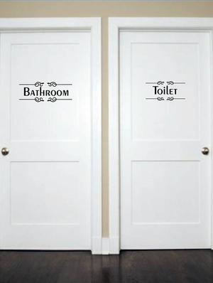 Rawpockets Wall Decals ' Toilet and Bathroom Sign ' Wall stickers (PVC Vinyl) Multicolour - 15734069 - Standard Image - 3
