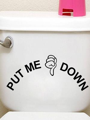 Rawpockets Wall Decals ' Put me Down - Toilet ' Wall stickers (PVC Vinyl) Multicolour - 15734070 - Standard Image - 3