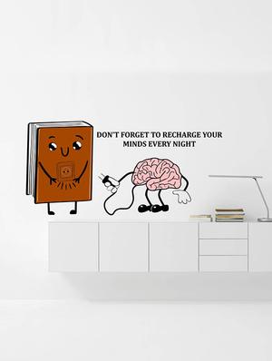 Rawpockets Wall Decals ' Recharge Your Mind Cartoon ' Wall stickers (PVC Vinyl) Multicolour - 15734072 - Standard Image - 3