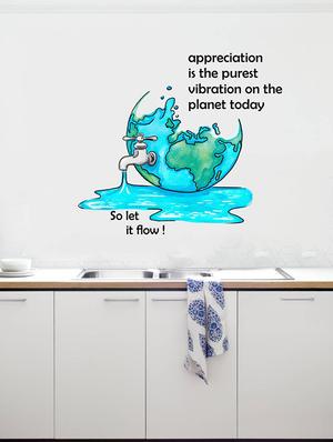 Rawpockets Wall Decals ' Let if Flow - Appreciation Quote ' Wall stickers (PVC Vinyl) Multicolour - 15734073 - Standard Image - 3