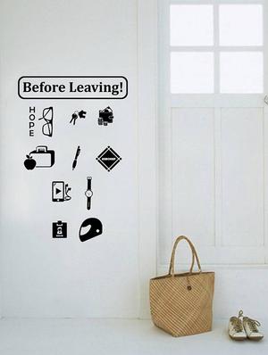 Rawpockets Wall Decals ' Before Leaving Pocket Check - Living Room ' Wall stickers (PVC Vinyl) Multicolour - 15734076 - Standard Image - 3