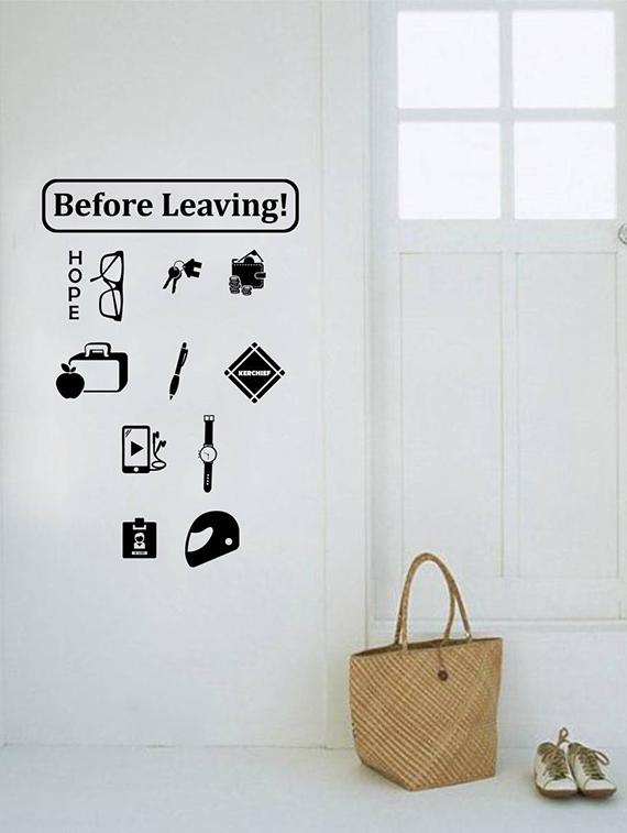 Rawpockets Wall Decals ' Before Leaving Pocket Check - Living Room ' Wall stickers (PVC Vinyl) Multicolour - 15734076 - Zoom Image - 3