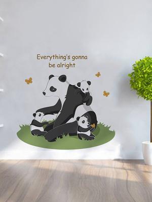 Rawpockets Wall Decals ' " Everything Gonna Be Alright " Quote and Panda Bear ' Wall stickers (PVC Vinyl) Multicolour - 15734077 - Standard Image - 3