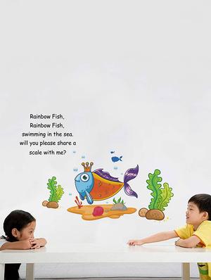 Rawpockets Wall Decals ' Rainbow Fish Rainbow Fish Poem - Kid's Room ' Wall stickers (PVC Vinyl) Multicolour - 15734078 - Standard Image - 3