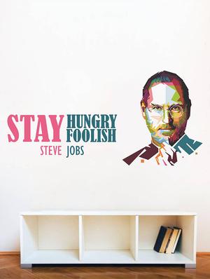 Rawpockets Wall Decals ' Steve Jobs - Stay Hungry Stay Foolish ' Wall stickers (PVC Vinyl) Multicolour - 15734089 - Standard Image - 3