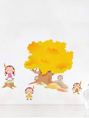 Rawpockets Wall Decals ' Jungle Story and Tribal Girls- Kids Room ' Wall stickers (PVC Vinyl) Multicolour - 15734095 - Standard Image - 3
