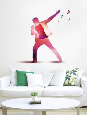 Rawpockets Wall Decals ' Man Singing Song ' Wall stickers (PVC Vinyl) Multicolour - 15734100 - Standard Image - 3