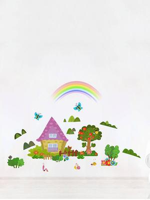 Rawpockets Wall Decals ' Beautiful Farm House ' Wall stickers (PVC Vinyl) Multicolour - 15734104 - Standard Image - 3