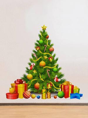 Rawpockets Wall Decals ' Christmas Decorative tree ' Wall stickers (PVC Vinyl) Multicolour - 15734105 - Standard Image - 3