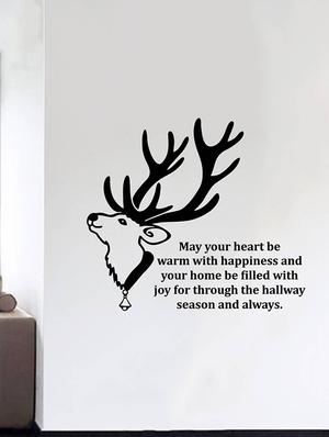 Rawpockets Wall Decals ' Deer and Christmas New Year Quotes ' Wall stickers (PVC Vinyl) Multicolour - 15734110 - Standard Image - 3