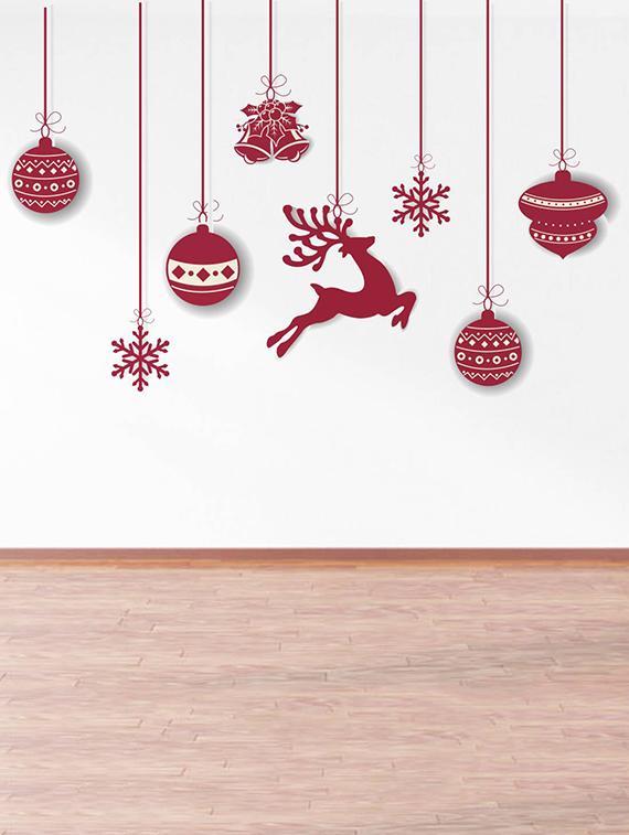 Rawpockets Wall Decals ' Christmas Hanging Decorative ' Wall stickers (PVC Vinyl) Multicolour - 15734111 - Zoom Image - 3