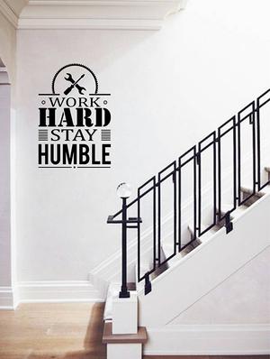 Rawpockets Wall Decals ' "Work Hard Stay Humble" Motivational Quote ' Wall stickers (PVC Vinyl) Multicolour - 15734114 - Standard Image - 3