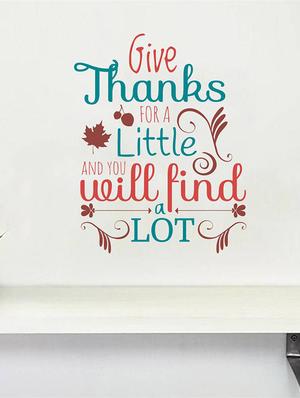 Rawpockets Wall Decals ' " Give thanks " Quote ' Wall stickers (PVC Vinyl) Multicolour - 15734115 - Standard Image - 3